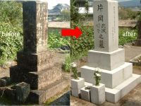 一目瞭然のこの技術力に、墓地で施工中に参拝客から声が掛かることもあります。