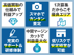 【創業2年で直営13/FC17店舗展開】安心サポートで高収益が狙える「買取専科」に挑戦!