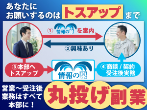 情報の提供だけでなく申請から受給まで本部に完全丸投げ可能だから未経験でも問題なし